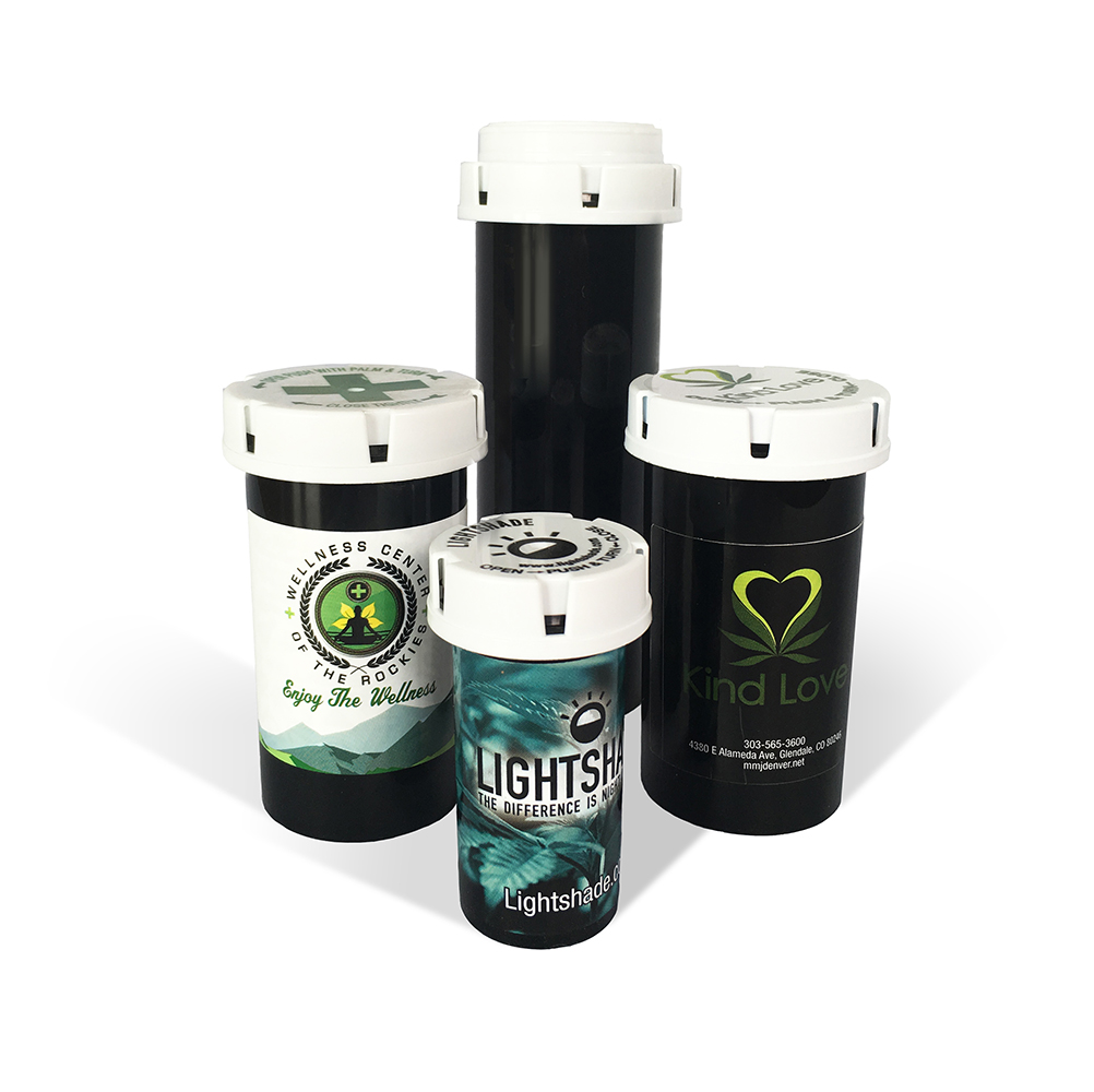 Branded Berry Plastics Friendly and Safe™ Vials for Canabis